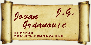 Jovan Grdanović vizit kartica